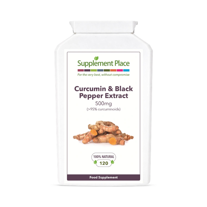 Supplement Place Curcumin & Black Pepper Capsules | 500mg | 95% Curcuminoids | 120 Capsules