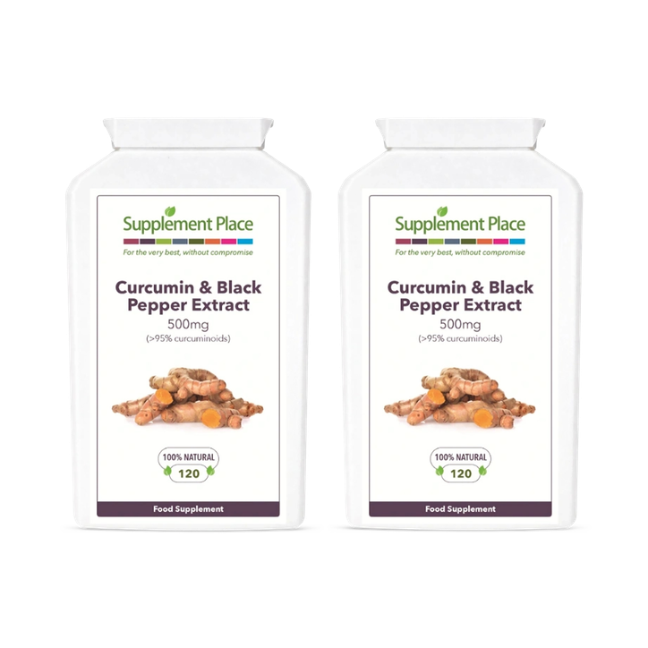 Supplement Place Curcumin & Black Pepper Capsules | 500mg | 95% Curcuminoids | 240 Capsules