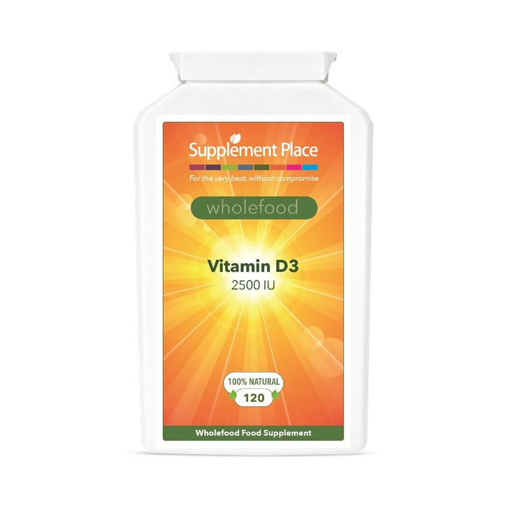 Supplement Place Wholefood Vitamin D3 2500IU/62.5μg | 120 Capsules