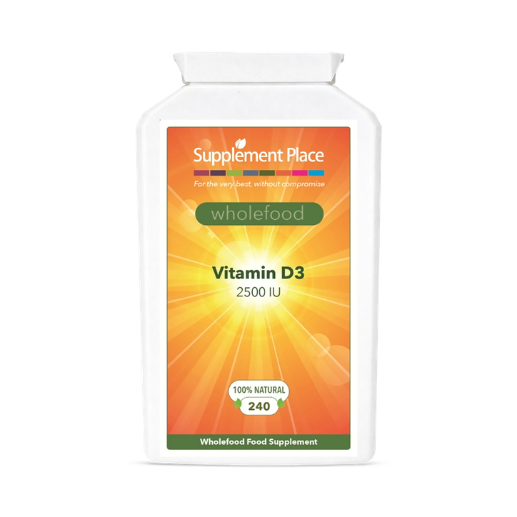 Supplement Place Wholefood Vitamin D3 2500IU/62.5μg | 240 Capsules