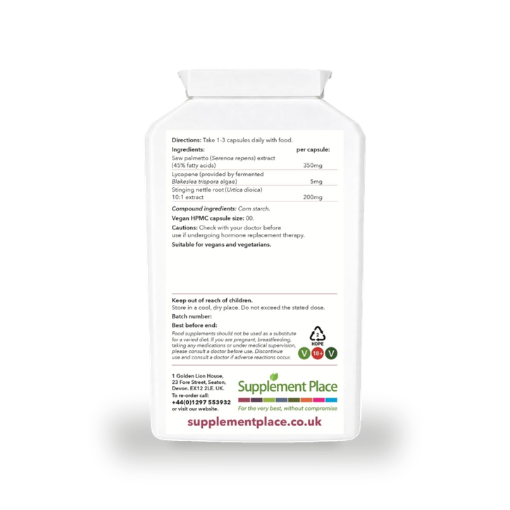 Supplement Place Saw Palmetto Plus | Saw Palmetto, Lycopene, Nettle | 240 Capsules