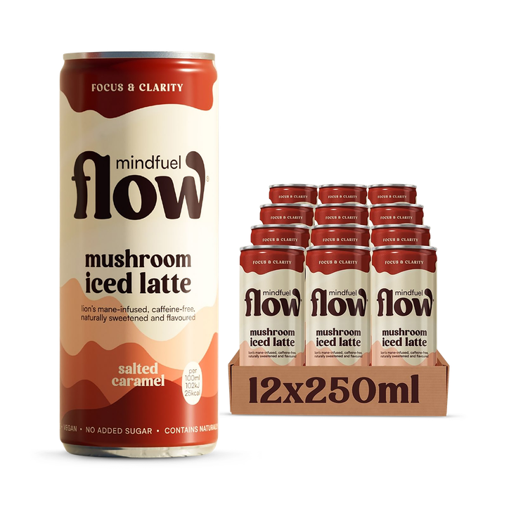 Mindfuel Flow Lion’s Mane Mushroom Oat Latte Salted Caramel 12 x 250ml