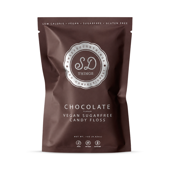 SweetDoughThings Vegan Friendly Sugar Free Candy Floss Chocolate Flavour 12g