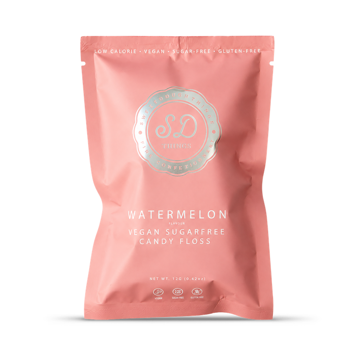 SweetDoughThings Vegan Friendly Sugar Free Candy Floss Watermelon Flavour 12g