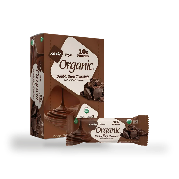 NuGo Organic Double Dark Chocolate Protein Bar 12 x 50g