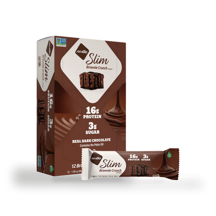 NuGo Slim Dark Brownie Crunch Protein Bar 12 x 45g