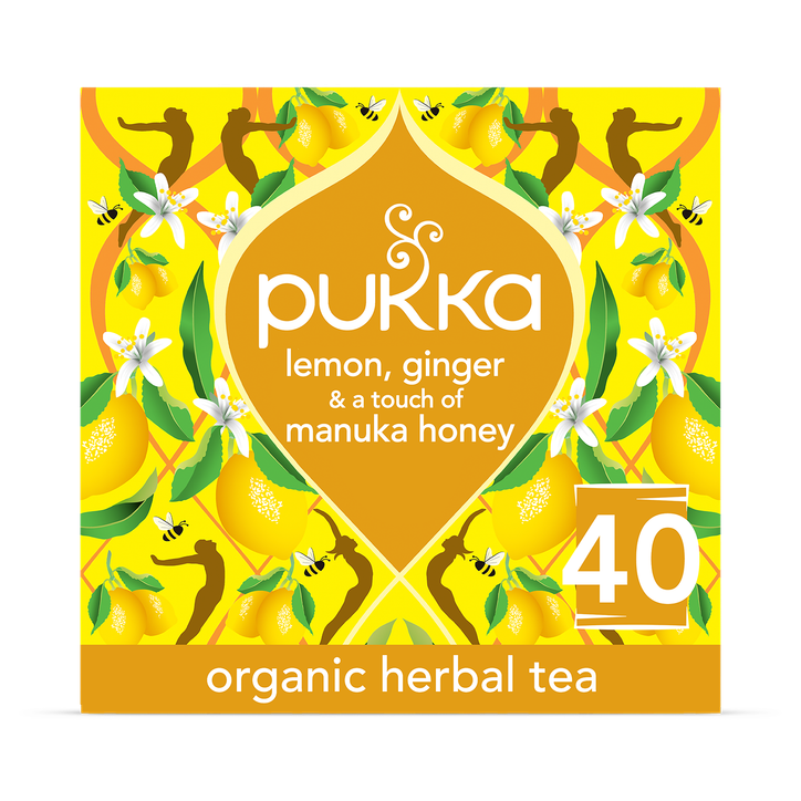 Pukka Wellbeing Lemon, Ginger & Manuka Honey Tea 40 Sachets
