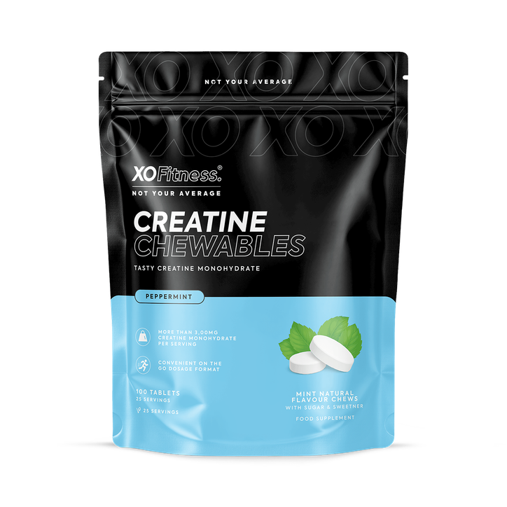 XO Fitness Creatine Chewables - 100 Chews Pouch - Peppermint