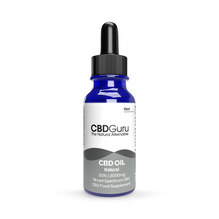 CBD Oil Drops 2000mg by CBD Guru - High Purity Natural Flavour with Naturally Sourced MCT Oil, 20% CBD, Supports Sleep & Anxiety, THC-Free, 10ml (18+)