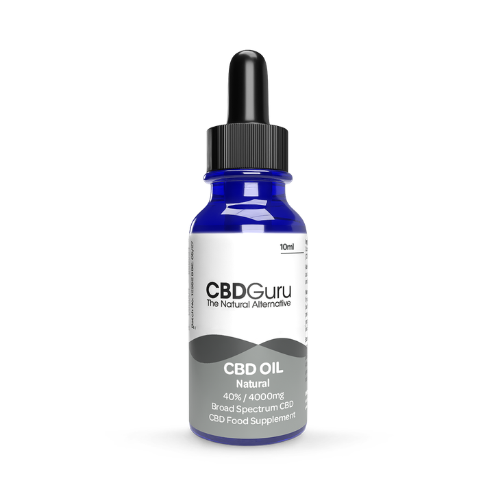 CBD Guru CBD Oil Drops 4000mg - High Purity Natural Flavour 40% CBD Blended with Naturally Sourced MCT Oil - Supports Sleep & Anxiety - THC-Free 10ml (18+)