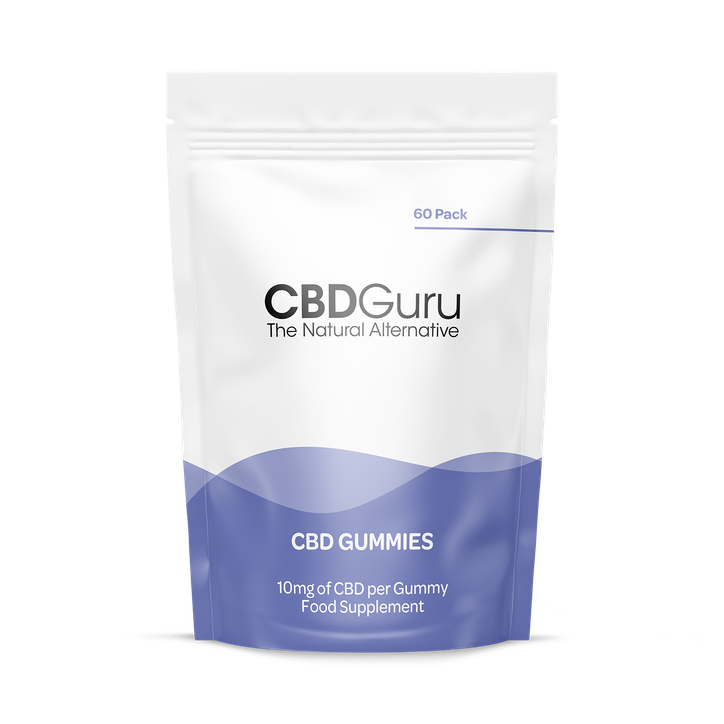 CBD Guru CBD Gummies 10mg 60 Pack - Mixed Fruit Flavour Broad Spectrum CBD Gummy Bears for Sleep & Anxiety Support, 600mg Total CBD