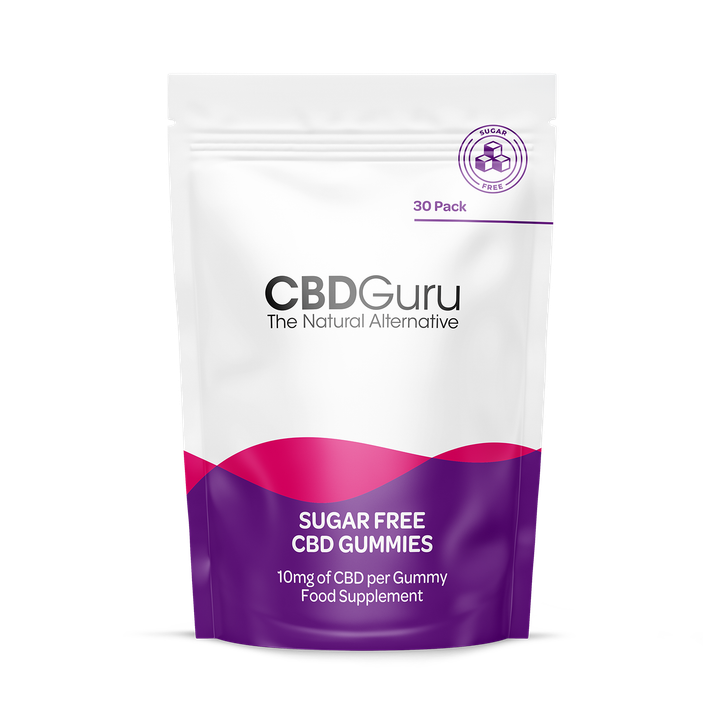 CBD Guru Sugar Free CBD Gummies 10mg 30 Pack - Mixed Fruit Flavour Broad Spectrum CBD Gummies  for Sleep & Anxiety Support, 600mg Total CBD Supplement