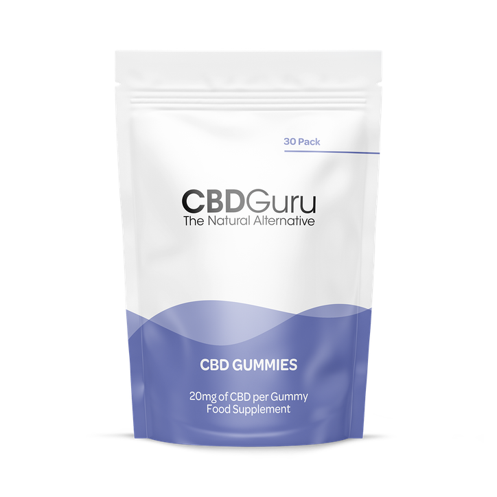 CBD Guru CBD Gummies 20mg 30 Pack - Mixed Fruit Flavour Broad Spectrum CBD Gummy Bears for Sleep & Anxiety Support, 600mg Total CBD