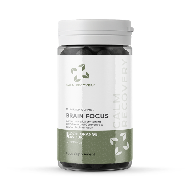 Calm Recovery Brain Focus Mushroom Gummies 60 Servings with Lion's Mane and Cordyceps, Advanced Functional Mushrooms Complex, Mushroom Supplement, to Support Brain Function