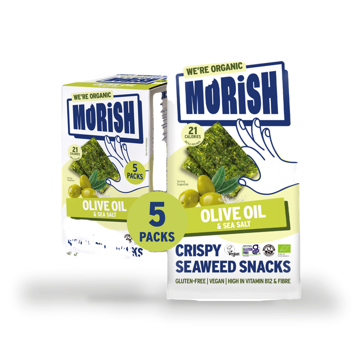 Morish Snacks Organic Olive Oil Seaweed Snacks 5x4g