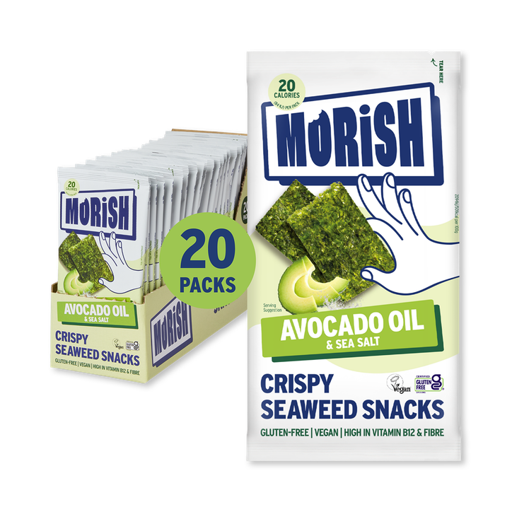 Morish Snacks Crispy Avocado Oil Seaweed Snacks 20x4g