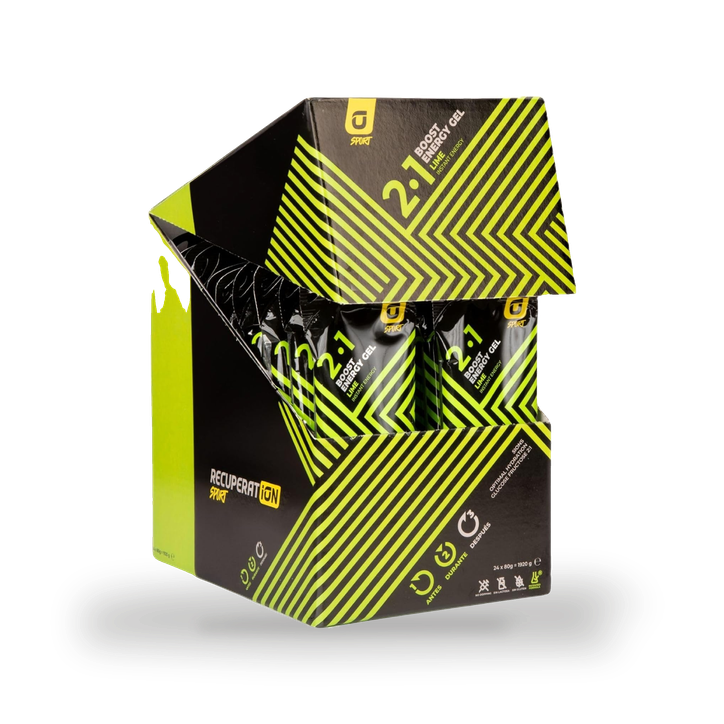 Recuperation Energy Gel Lime | Glucose & Fructose Dual Carb Formula | Electrolyte Recovery | Fast Absorption for Running, Cycling & Endurance Athletes