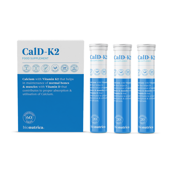 Calcium + Vitamin K2 with Vitamin D for Bone & Muscle Support – 60 Effervescent Tablets