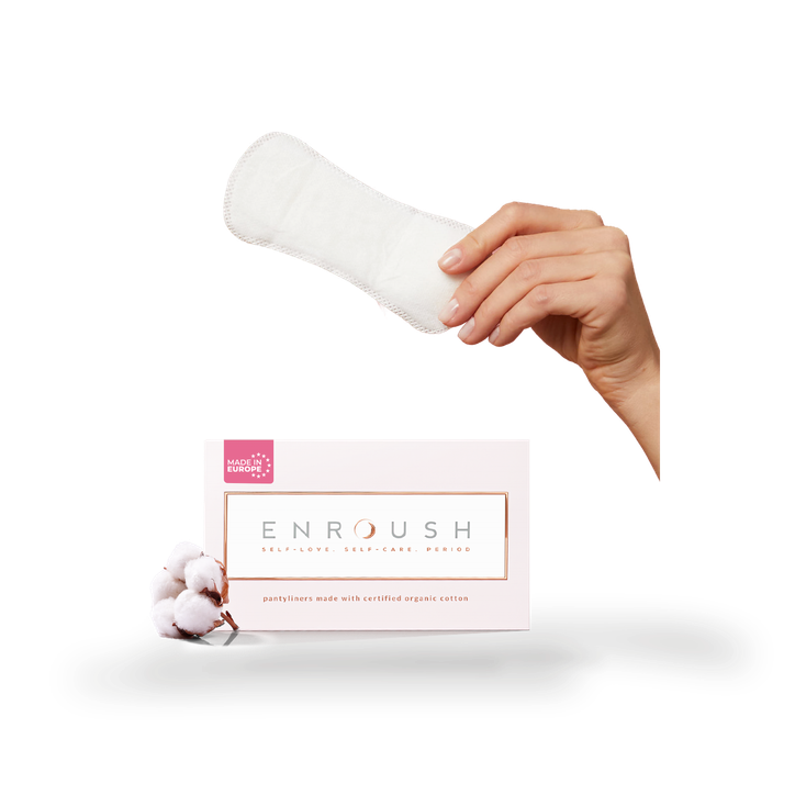 ENROUSH 100% Organic Cotton Topsheet Pantyliners – 24 Liners – Regular