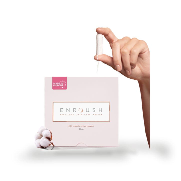 ENROUSH 100% Organic Cotton Tampons – 16 Tampons – Mini