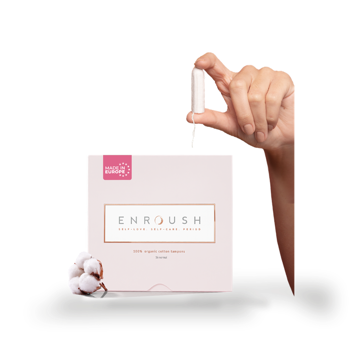 ENROUSH 100% Organic Cotton Tampons – 16 Tampons – Normal