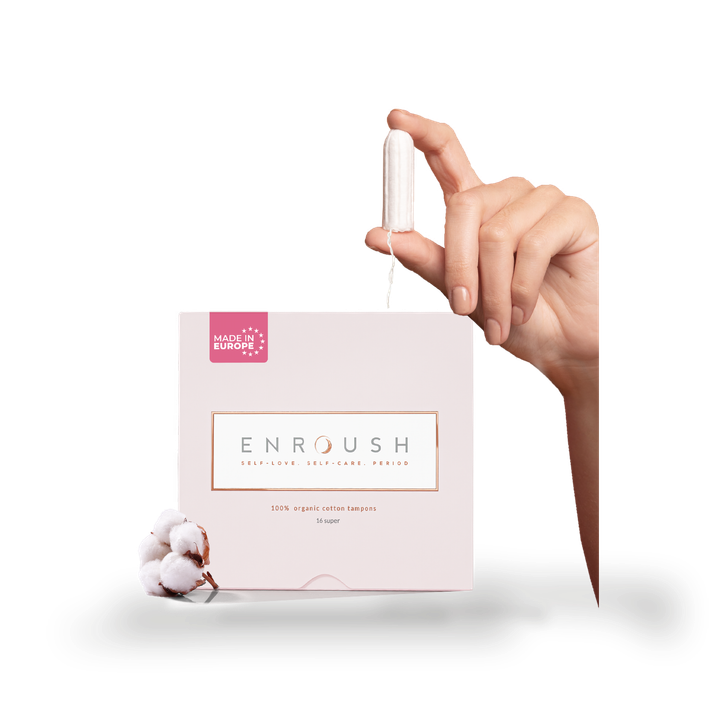 ENROUSH 100% Organic Cotton Tampons – 16 Tampons – Super