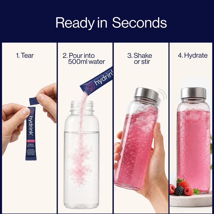 Hydrink Creatine & Electrolytes Berry Fusion - 30 sachets image 6