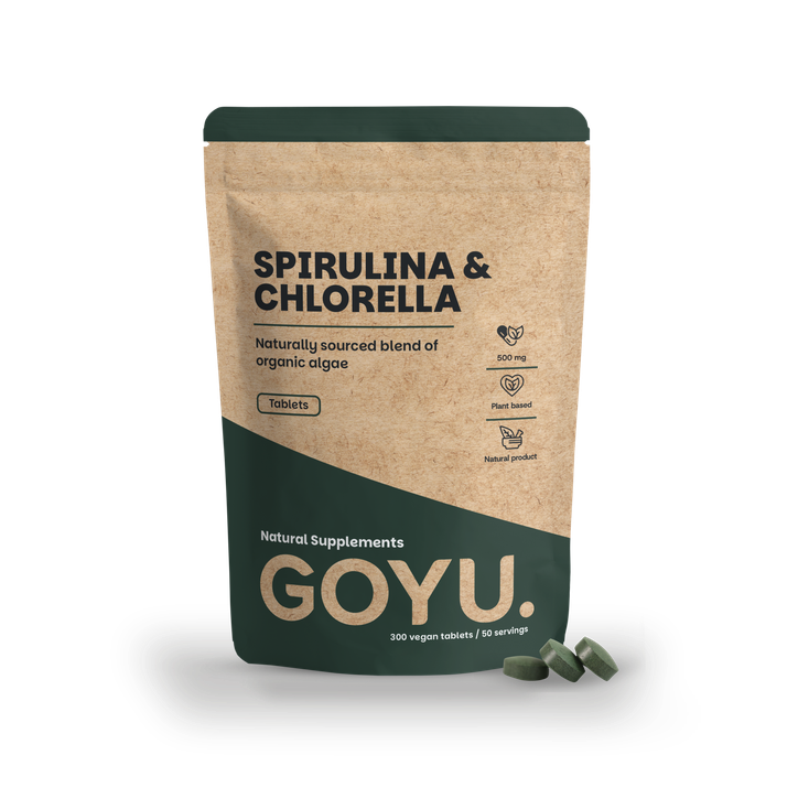 GOYU Spirulina Chlorella Tablets 500mg Organic - 300 Tablets
