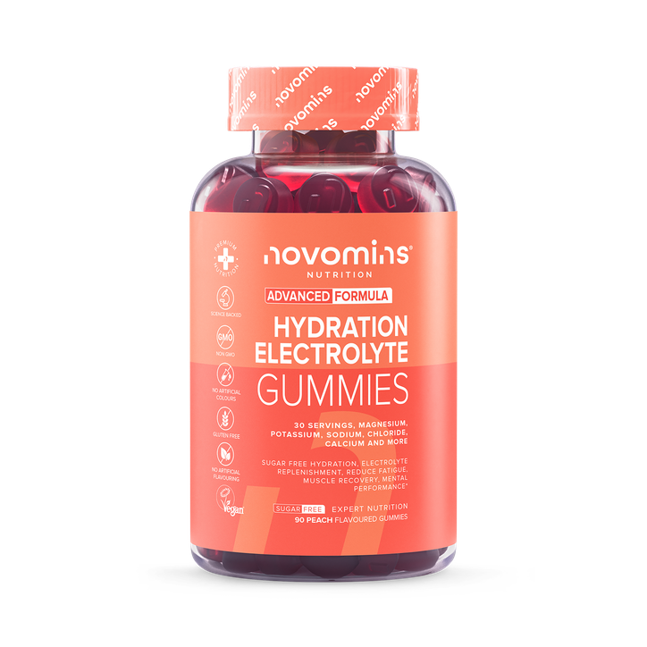 Novomins Hydration Electrolyte Gummies - 30 servings Peach 90 Gummies