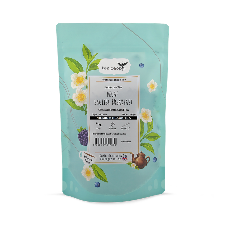 Tea People Decaf English Breakfast - Loose Leaf Black Tea - 200g Refill Pack