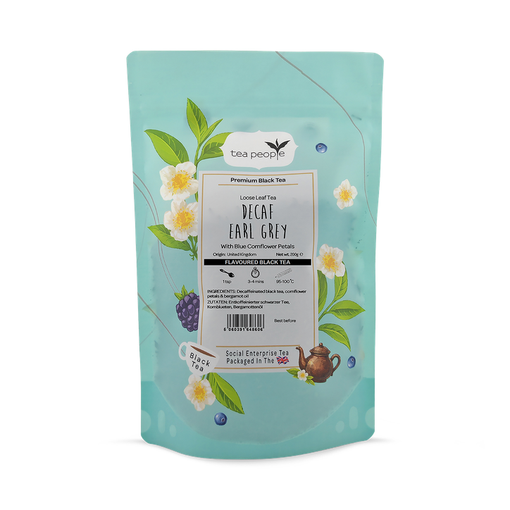 Tea People Decaf Earl Grey - Loose Leaf Black Tea - 200g Refill Pack
