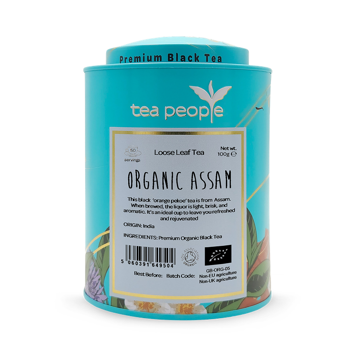 Tea People Organic Assam - Loose Leaf Black Tea - 100g Tin Caddy