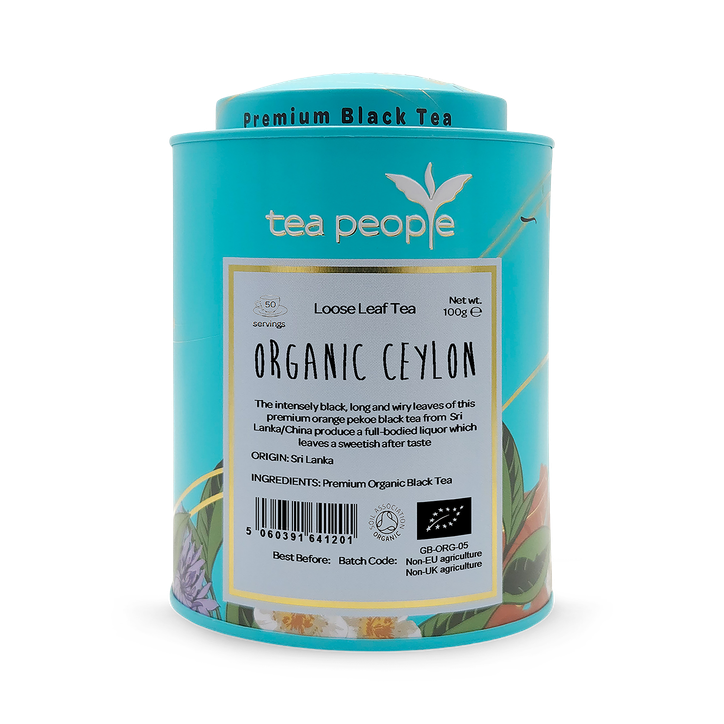 Tea People Organic Ceylon Black - Loose Leaf Black Tea - 100g Tin Caddy