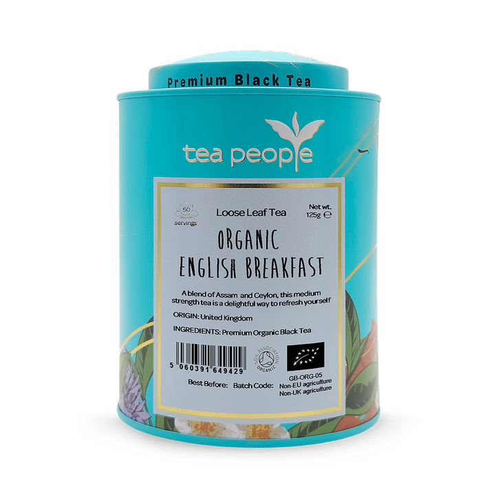 Tea People Organic English Breakfast - Loose Leaf Black Tea - 125g Tin Caddy