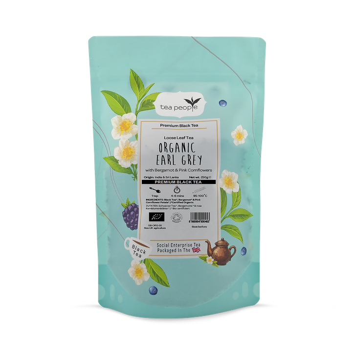 Tea People Organic Earl Grey  - Loose Leaf Black Tea - 250g Refill Pack