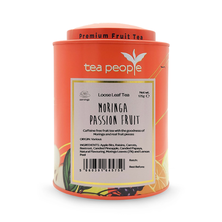 Tea People Moringa Passion Fruit - Loose Leaf Fruit Tea - 125g Tin Caddy