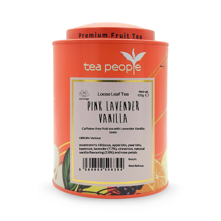 Tea People Pink Lavender Vanilla - Loose Leaf Fruit Tea -  125g Tin Caddy