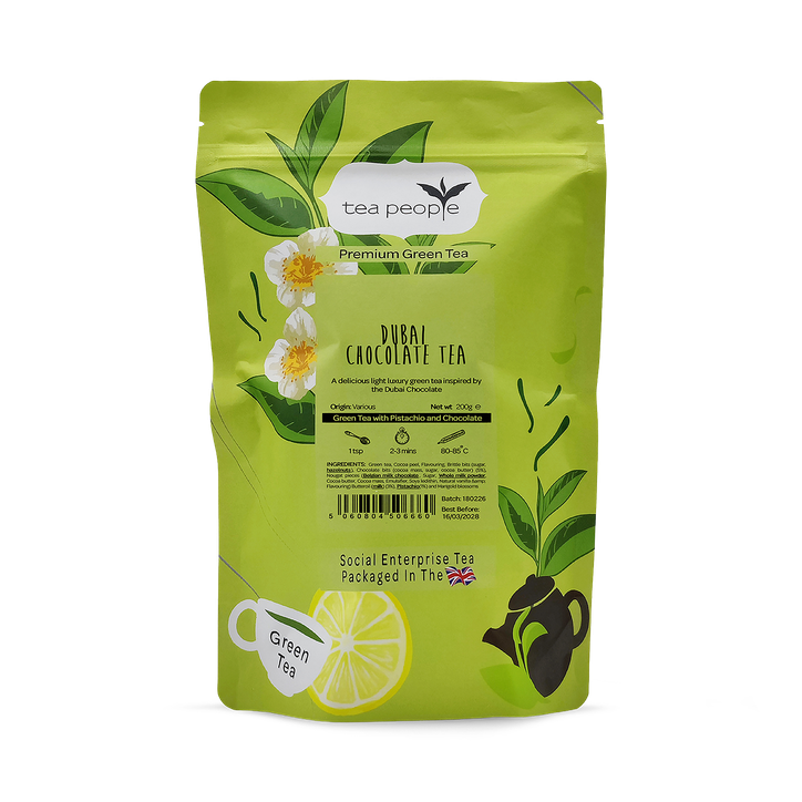 Tea People Dubai Chocolate Tea - Loose Leaf Green Tea - 200g Refill Pack