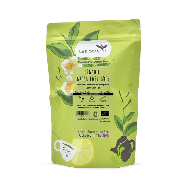Tea People Green Earl Grey - Loose Leaf Green Tea - 250g Refill Pack