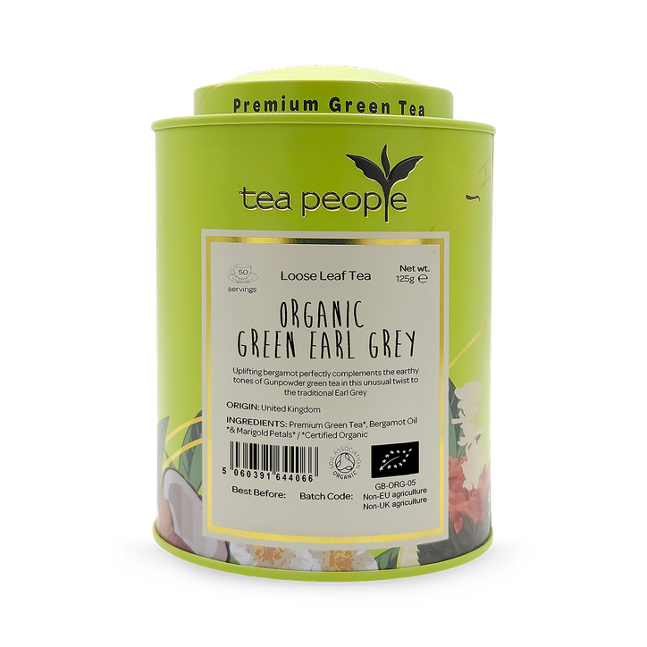 Tea People Green Earl Grey - Loose Leaf Green Tea - 125g Tin Caddy