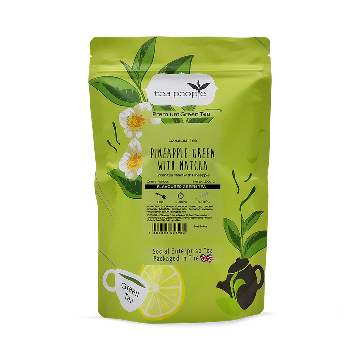 Tea People Pineapple Green with Matcha - Loose Leaf Green Tea - 200g Refill Pack