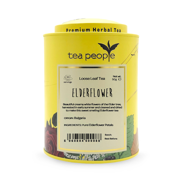 Tea People Elderflower - Loose Leaf Herbal Tea - 50g Tin Caddy