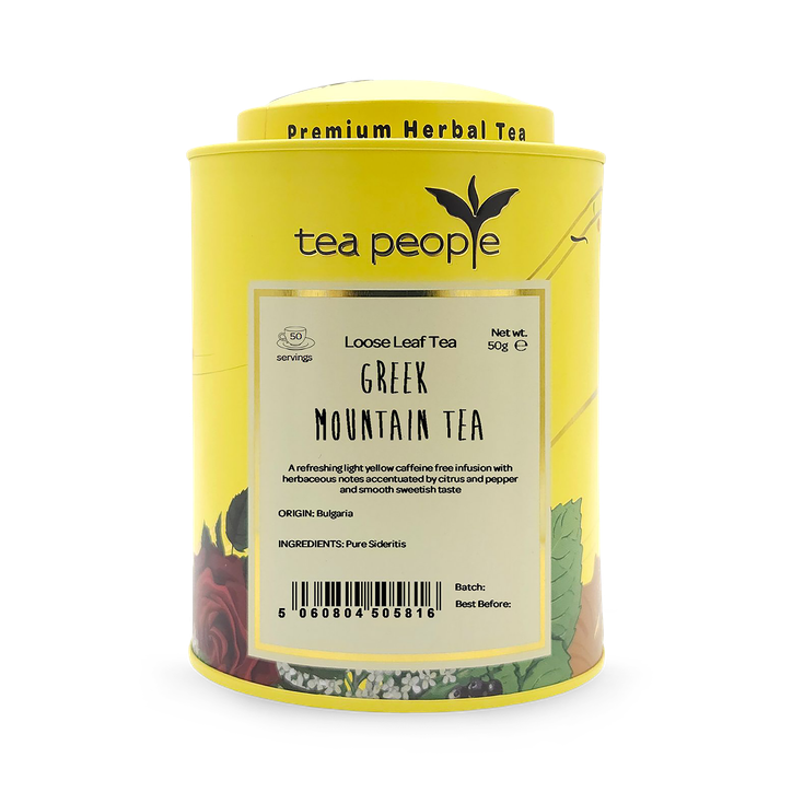 Tea People Greek Mountain Tea - Loose Leaf Herbal Tea - 50g Tin Caddy