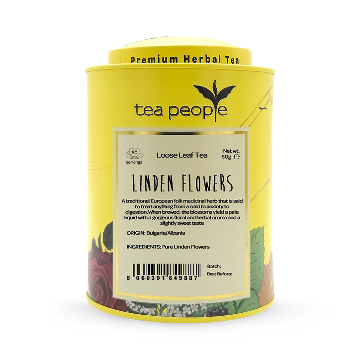 Tea People Linden Flowers - Loose Leaf Herbal Tea - 60g Tin Caddy