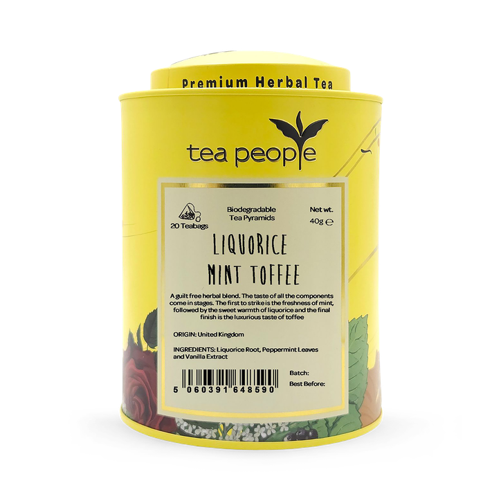Tea People Liquorice Mint Toffee - Loose Leaf Herbal Tea - 100g Tin Caddy