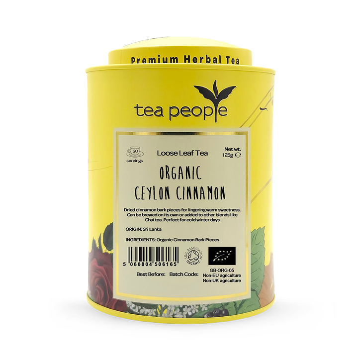 Tea People Organic Ceylon Cinnamon - Loose Leaf Herbal Tea - 125g Tin Caddy