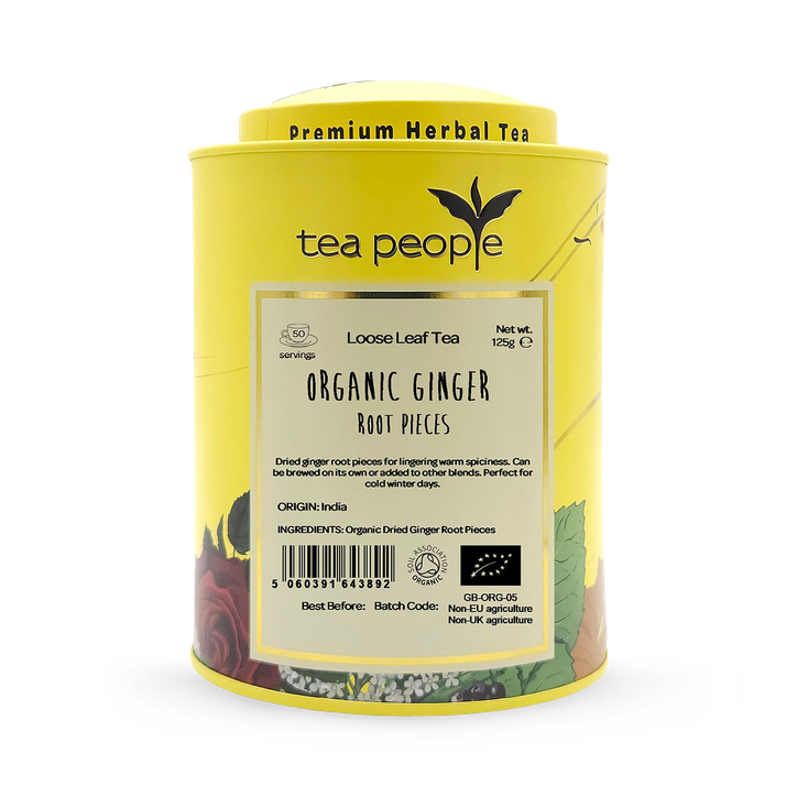 Tea People Organic Ginger - Loose Leaf Herbal Tea - 125g Tin Caddy
