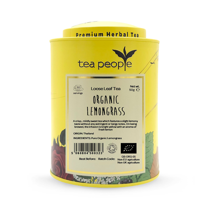 Tea People Organic Lemongrass - Loose Leaf Herbal Tea - 50g Tin Caddy