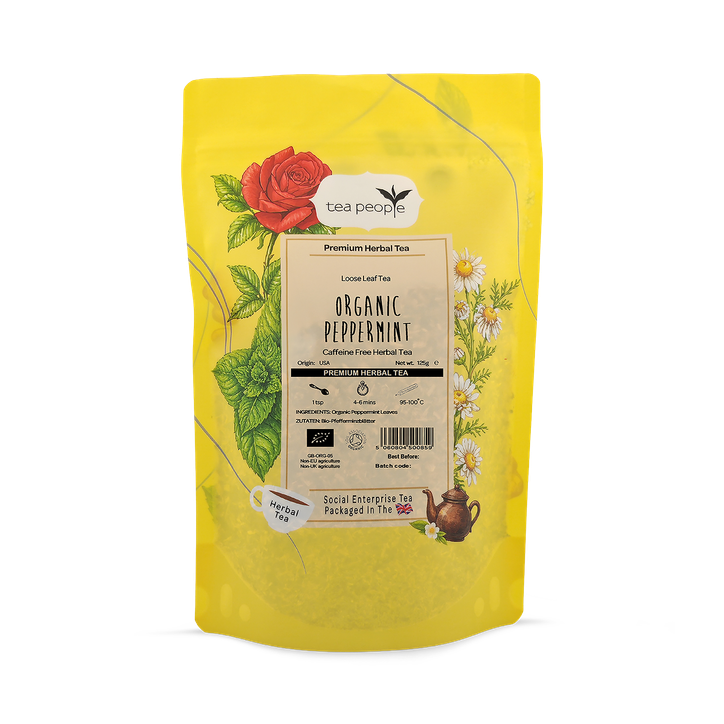 Tea People Organic Peppermint - Loose Leaf Herbal Tea - 125g Refill Pack
