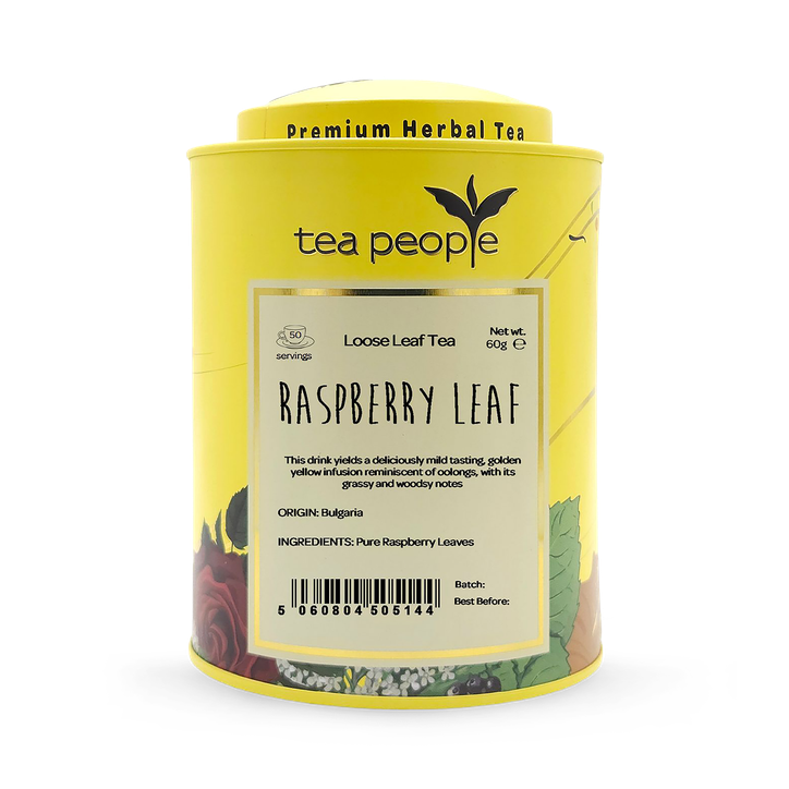 Tea People Raspberry Leaf Tea - Loose Leaf Herbal Tea - 60g Tin Caddy